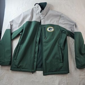 Greenbay Packers NFL Jacket Men’s Large Football Wisconsin **zipper broken**